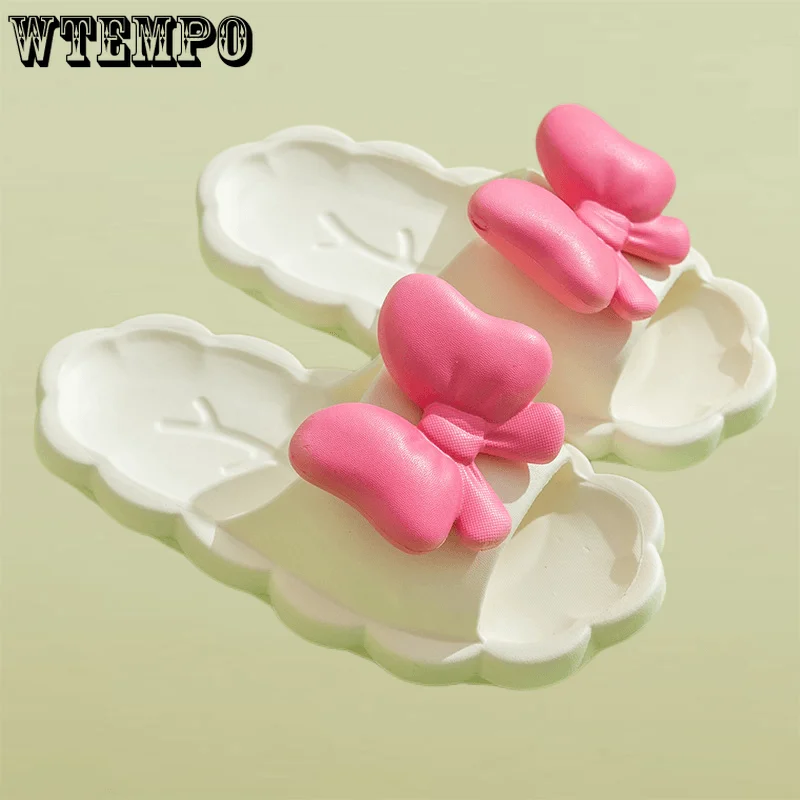 

WTEMPO Women Slippers Flat Bow Female Sandals Summer Soft Comfy Fashion Outdoor Beach Ladies Slides Wholesale Dropshipping