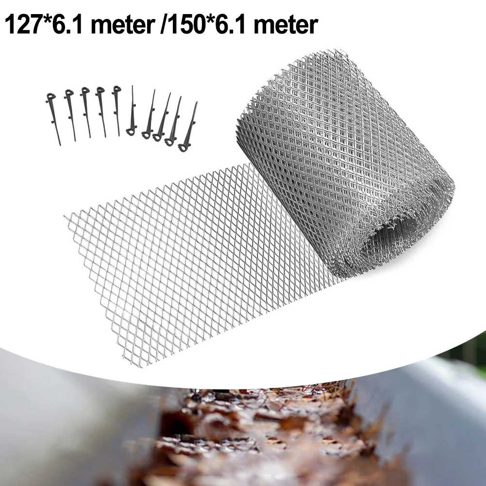 

Mesh Aluminum Gutter Guard Covers Screen Protection For DIY Cutting Leaf Rain 127*6.1m 150*6.1m For Household