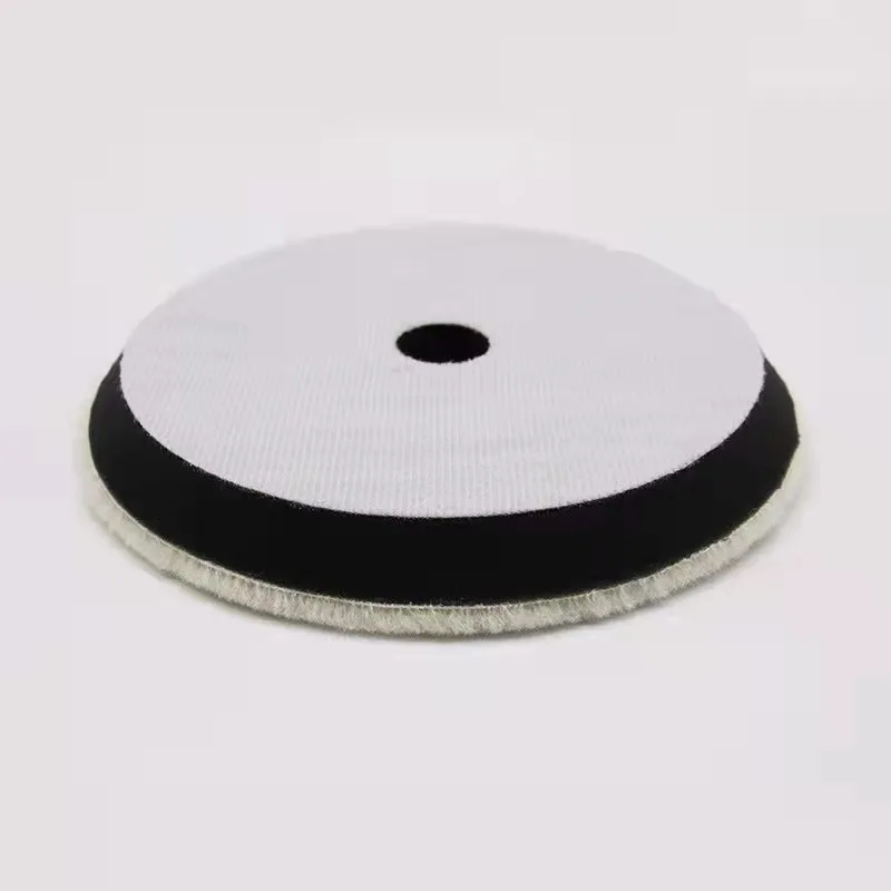 5/6Inch Japanese Polishing Wool Pad Buffer Woollen Polishing Pad For Automotive Scratch Removing with Hook& Loop Backer car polishing pad car polish pad wool polishing pad wool polishing head