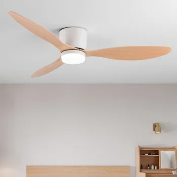 White/Wood/Black Modern Led Ceiling Fans With Lights Ceiling Light Fan Lamp Ceiling Fan With Remote Control Decorative BedroomHome 220v 1