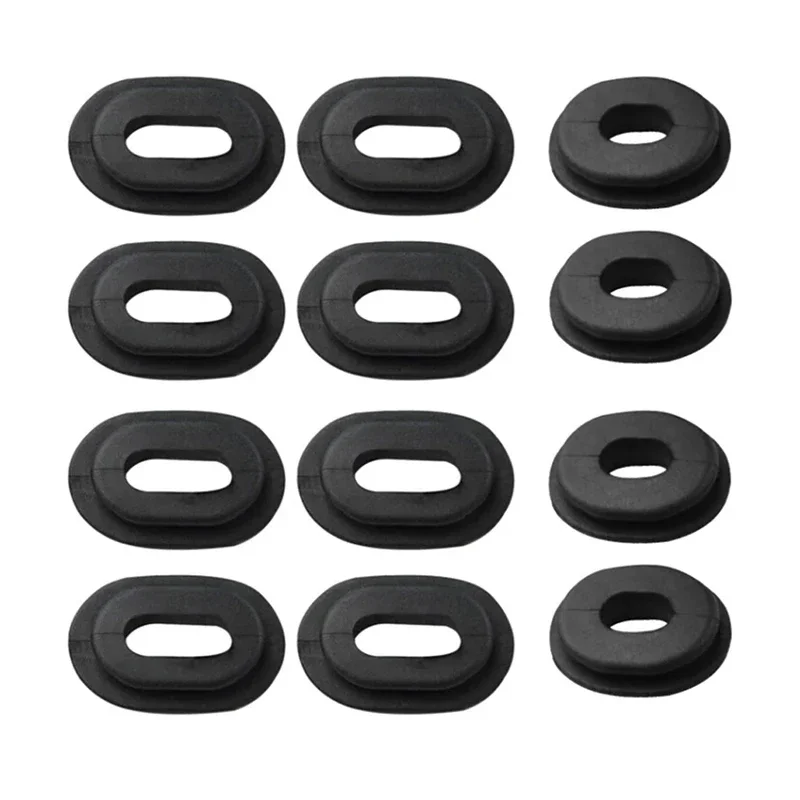 12-Piece Black Rubber Grommet Set for Motorcycle Body Side Cover