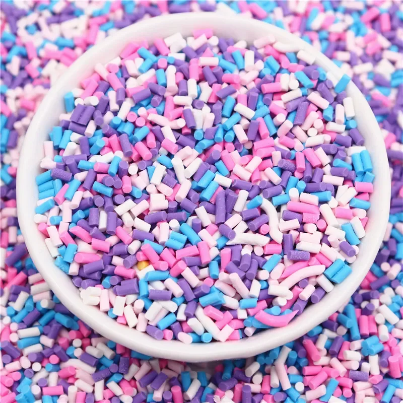 Vibrant Cylindrical Polymer Clay Slices for DIY Crafts and Slime Accessories