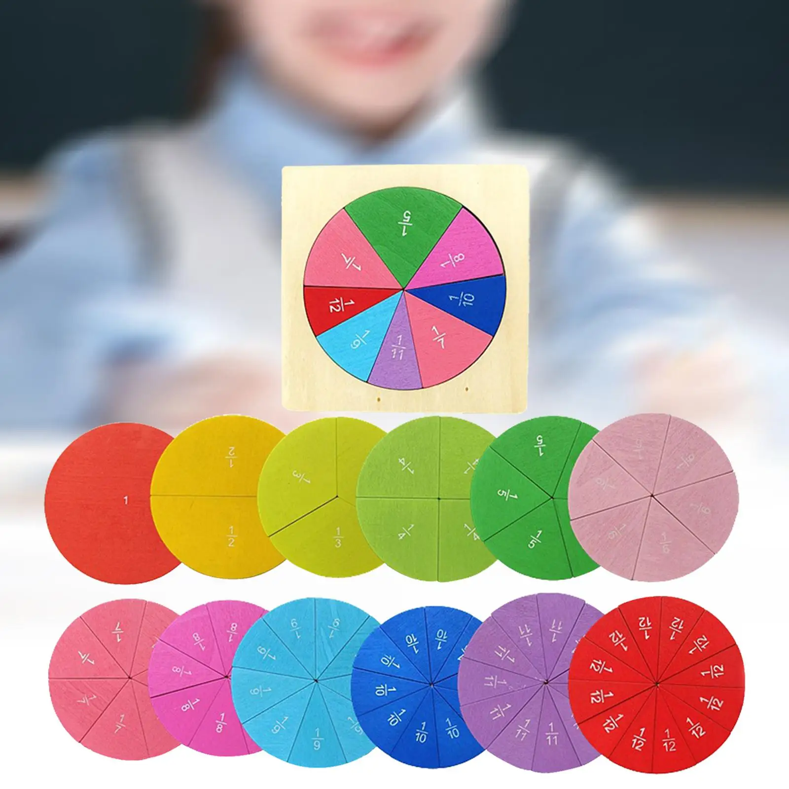 

Montessori Math Learning Material, Fraction Circles, Kids to Learn Fraction, Teaching Aids for Girls Kids