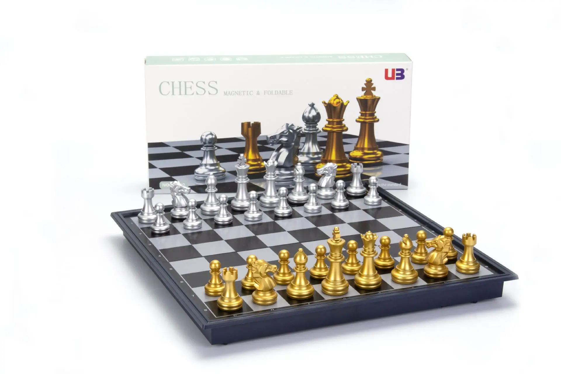 Board game magnetic chess set wooden chess foldable chess board table games folding chess board chess pieces and board chess pieces chess puzzle game Classic Folding Magnetic Chess Set With Chessboard 32 Pieces Gold Silver Portable Travel Games Chess For Adults Kid Toy