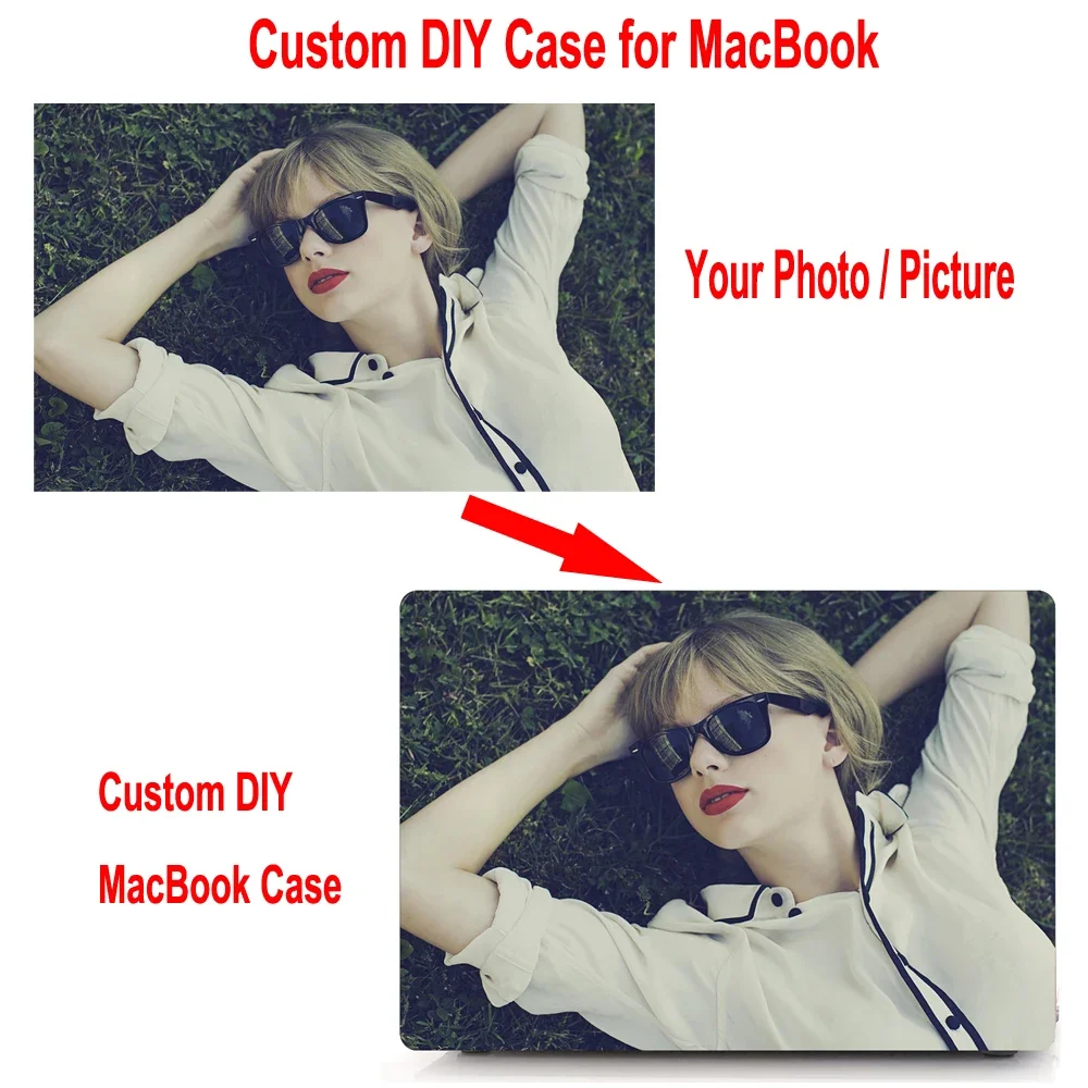 Diy Case do Portátil para Macbook ar Pro Retina 14 12 13 15 16 15.4 13.3 Polegada Personalizado Foto Capa ar A2141 A1932 A1286 Escudo Funda