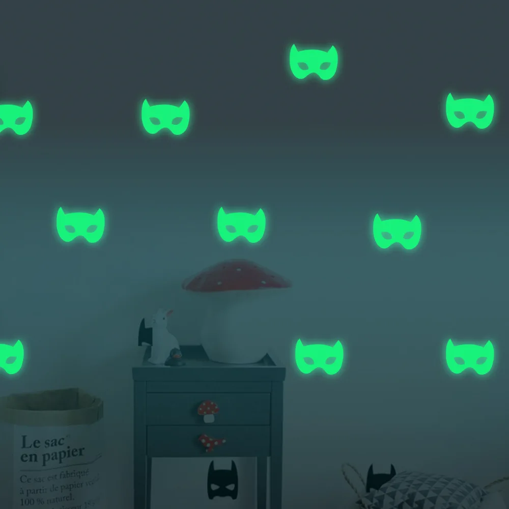 Halloween Decoration 3D Bat Luminous Stickers Scary Decos Props Fluorescent Wall Decals Glow in the Dark Stickers