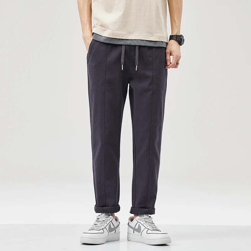 Harajuku Street Youth Fashion Harem Pants 2024 Spring Summer New Elastic Waist Slim Small Straight Casual Cargo Trousers