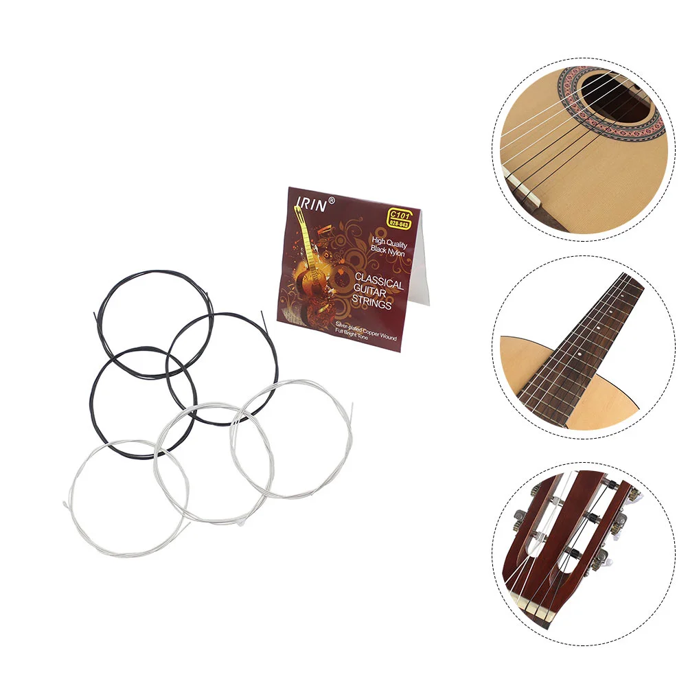 

6pcs Practical Guitar Strings Classical Durable Guitar Strings Guitar Parts (Assorted Color)