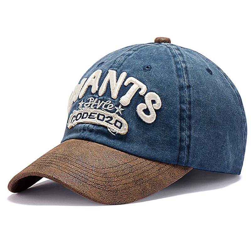 New style Unisex Washed Cotton Baseball Cap GIANTS Letter Embroidery Outdoor Casual Classic Hat For Women And Men 2