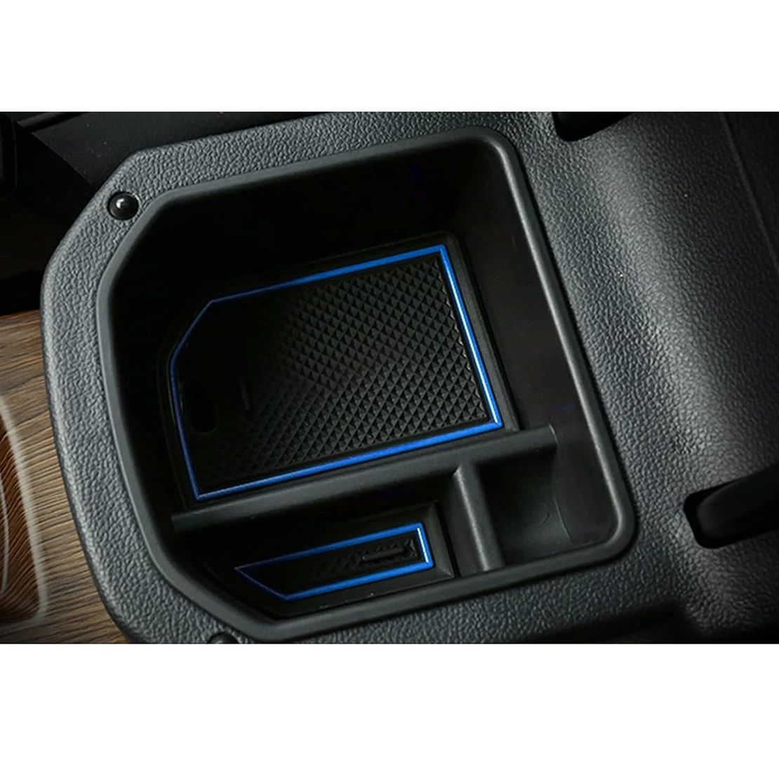 For 2020-2022 VW T-Roc Car Center Armrest Storage Box Organizer Tray Blue