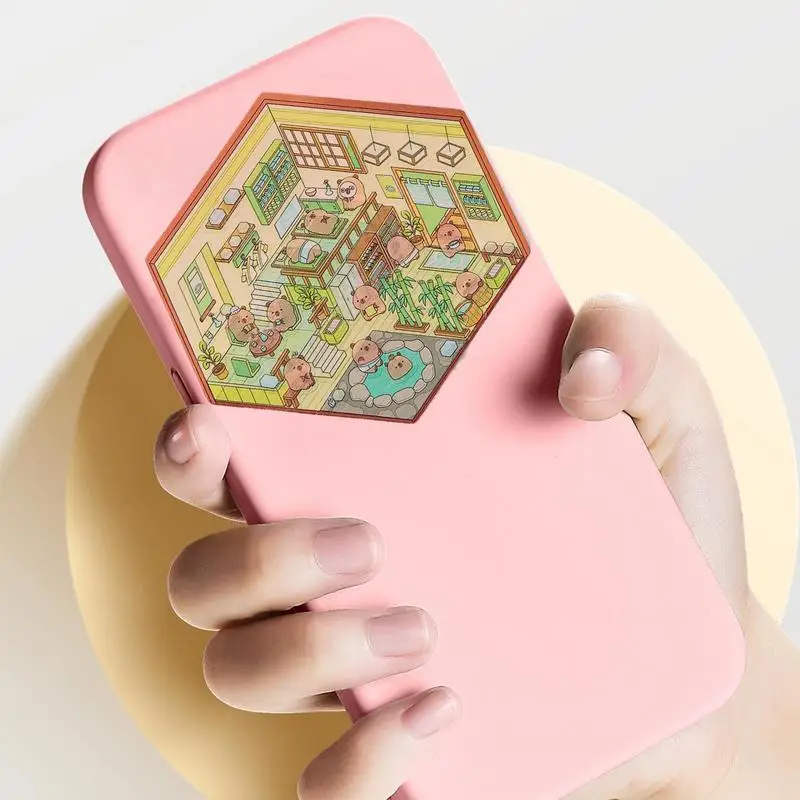 Scene Stickers Capybara 3D Miniature Scene Stickers Diary Accessories Books Decoration Cartoon Funny Decals Art Craft Supplies