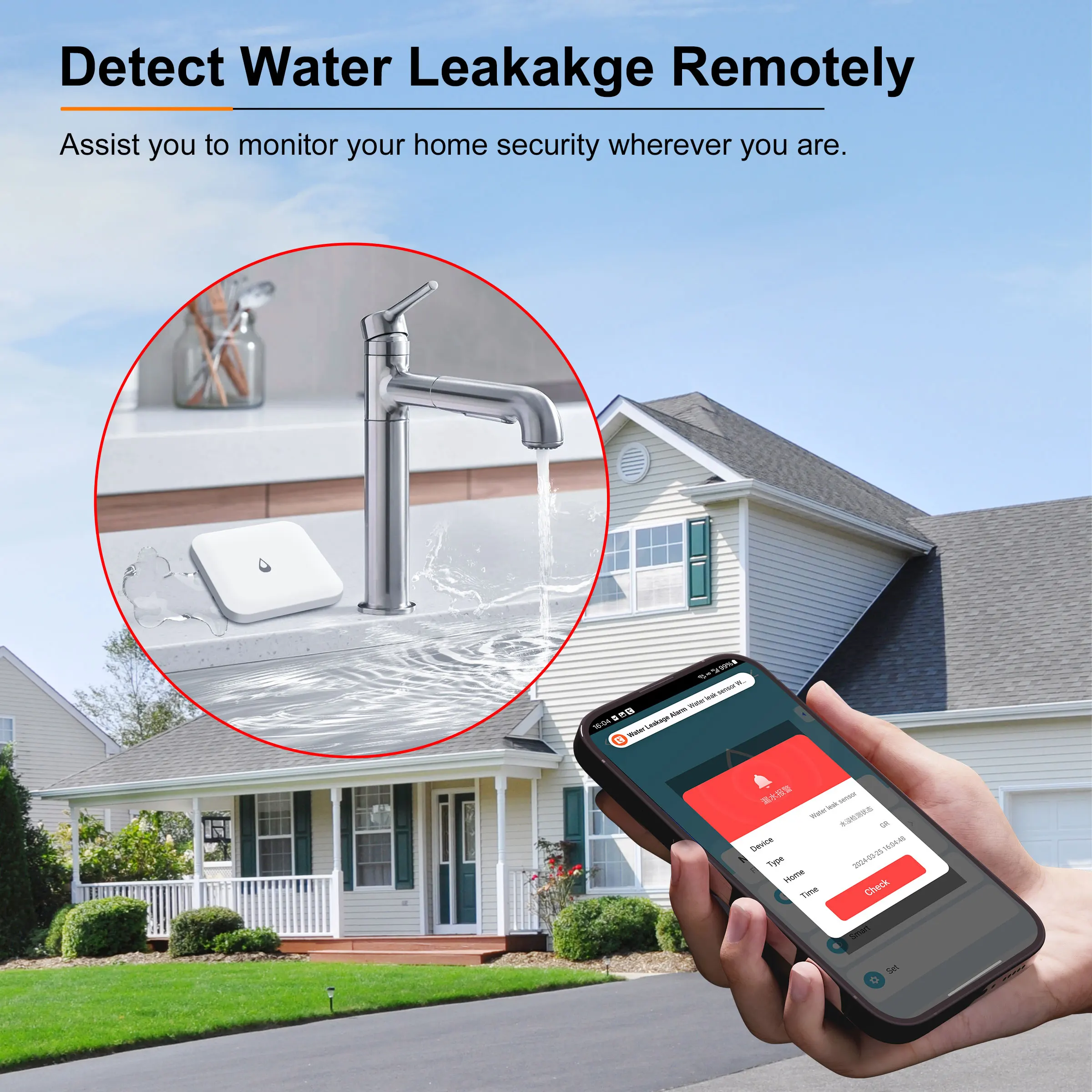 Water Leak Sensor Tuya Smart ZigBee Wireless For Home Overflow Monitoring Work with Home Assistant