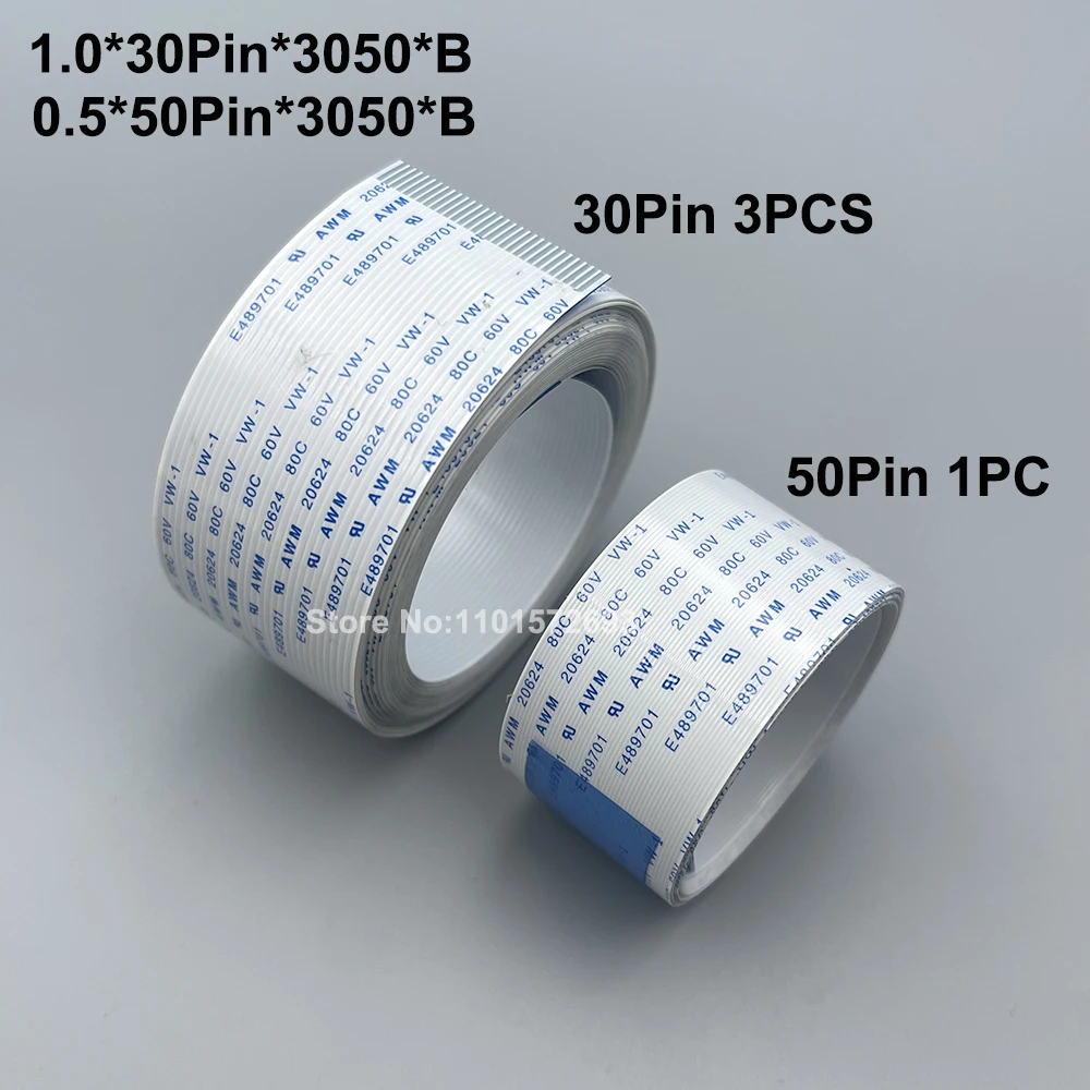 FFC 플랫 데이트 케이블, Mimaki JV33 CJV30 TS3printer DX5 프린트 헤드, HDC FPC 160 Assy 메인 보드용, 긴 케이블, 30 핀, 50 핀, 3050mm, 4PCs