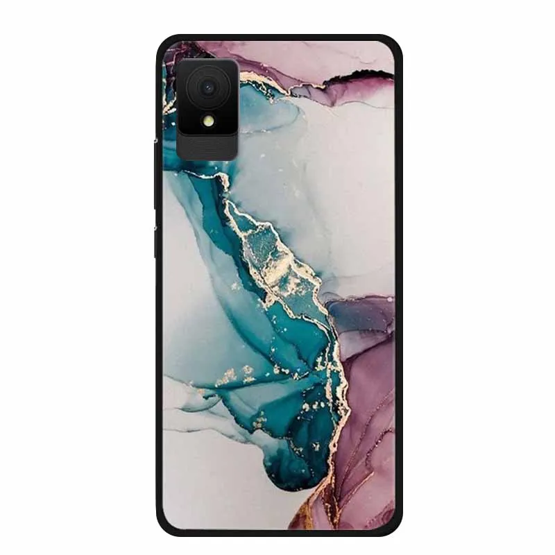 Colorful Marble Soft Silicone TPU Phone Case with Black Edge Bumper