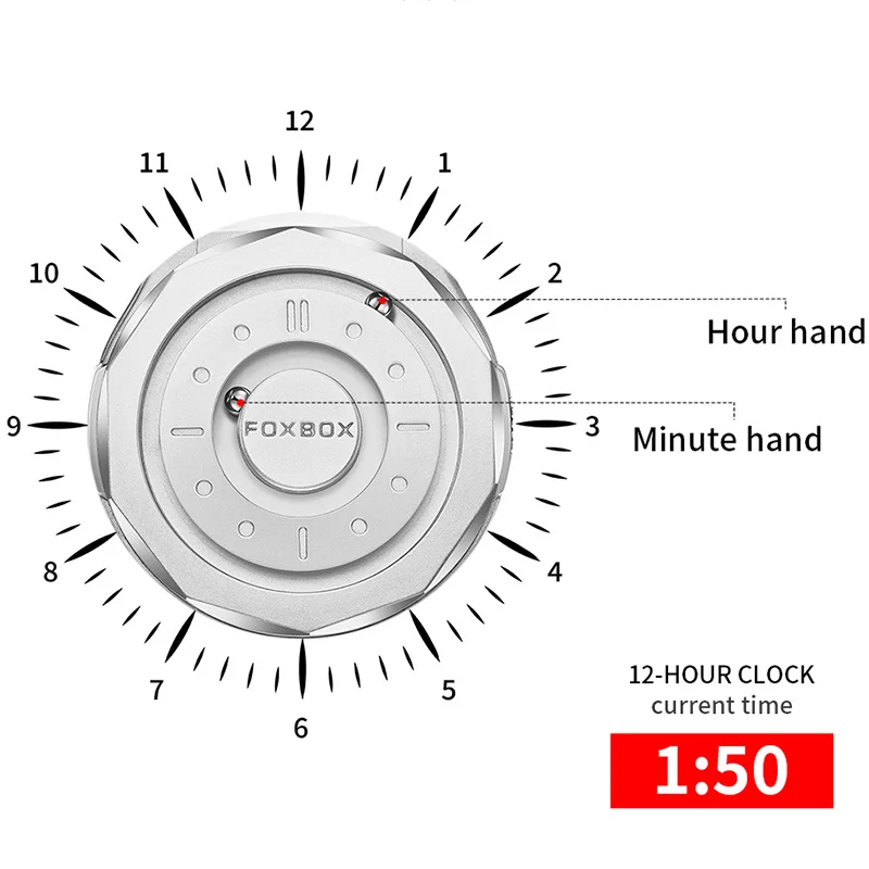 FOXBOX Waterproof Watch For Men Fashion Top Brand Luxury Scrolling Pointer Magnetic Force Men's Quartz Wristwatches Montre Homme