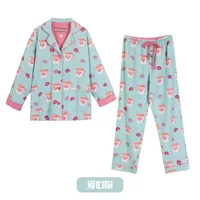 Women's Winter Pyjama Suit Print Long Sleeve Turn Down Collar Female Clothes 100% Cotton Single Breasted Sleepwear for Female - Image 6