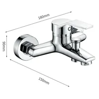Zinc alloy Basin Faucets Chrome Wall Mounted Hot Cold Water Mixer Tap Dual Spout Single Handle For Bathroom Shower Basin 6