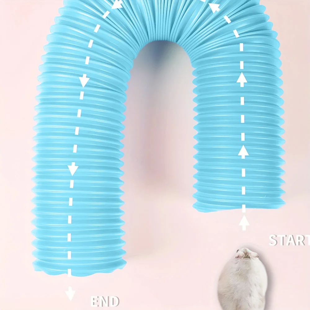 Einziehbares Tunnelspielzeug für Kaninchen, Meerschweinchen, Frettchen, Hamster, Igel, Chinchillas – erweiterbares Kanalspiel für kleine Haustiere – Detail 8