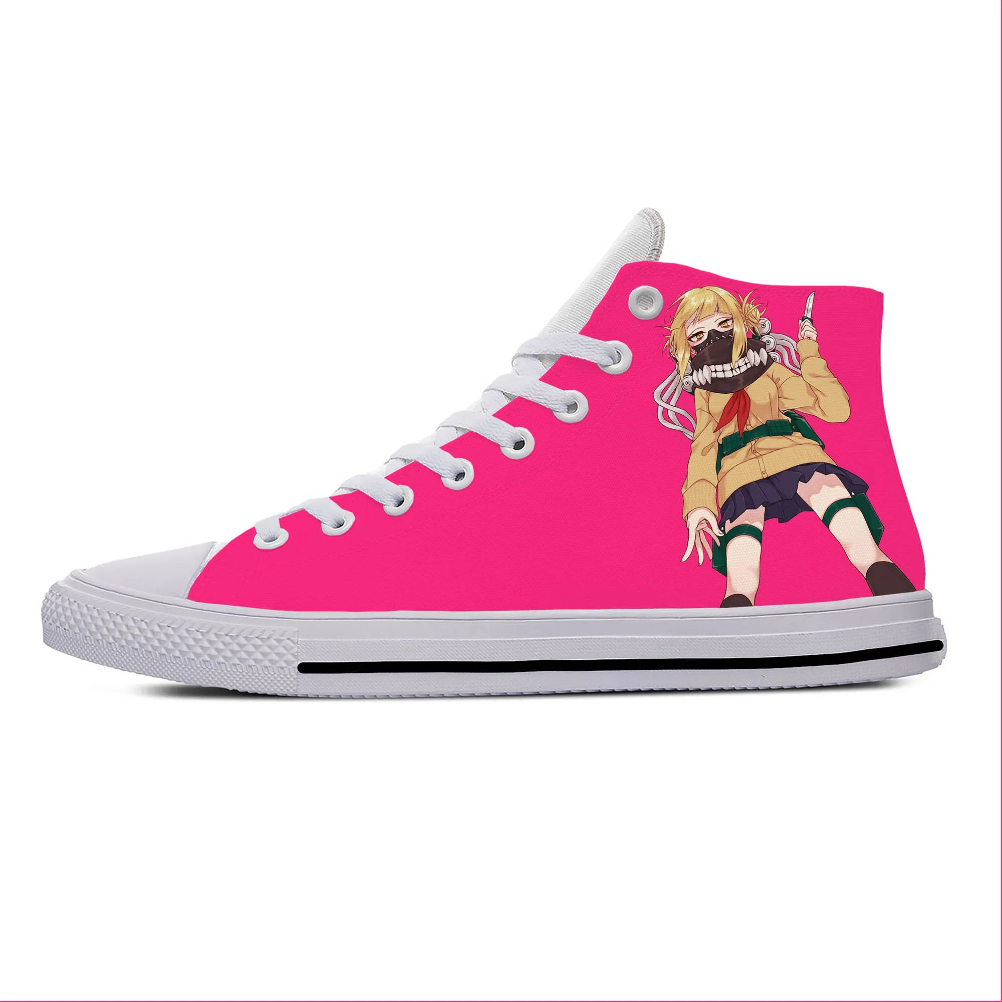 

Anime Manga Cartoon My Hero Academia Toga Himiko Casual Cloth Shoes High Top Lightweight Breathable 3D Print Men Women Sneaker
