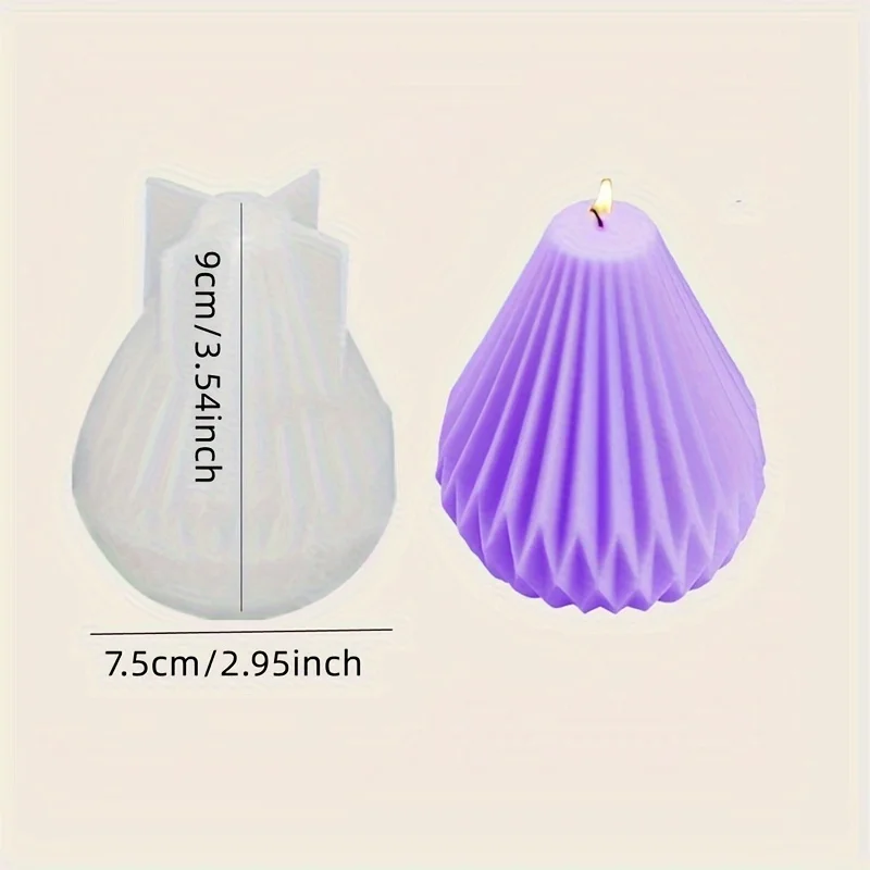 DIY 배 모양 아로마 캔들 실리콘 몰드, 3D 기하학 비누 석고 송진 몰드, 멀티 사양 케이크 몰드 홈 데코