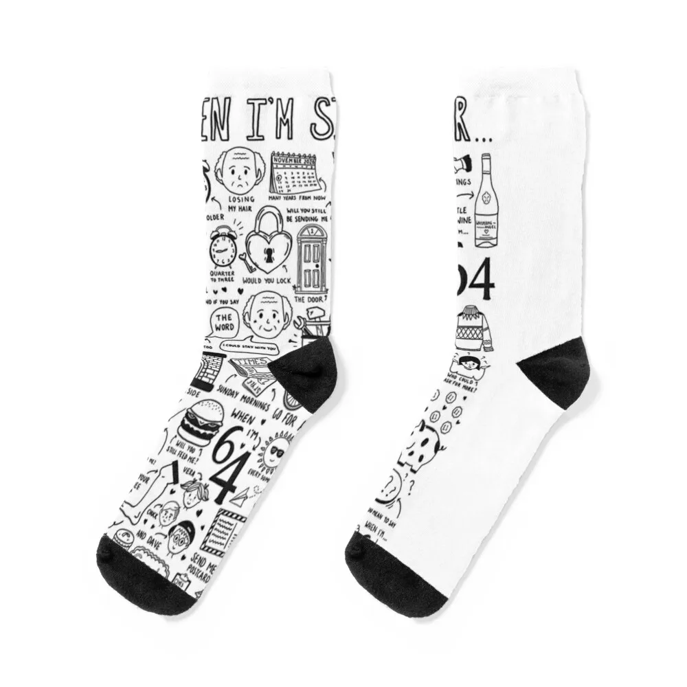 

When I’m Sixty Four Classic Socks hiphop winter thermal Socks Male Women's