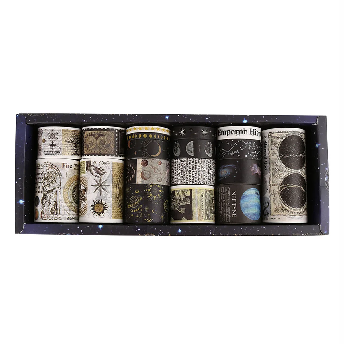 Retro Washi Tape Set - 18 Rolls for DIY Crafts and Gift Wrapping Decoration