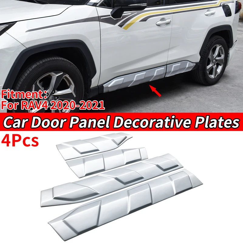Car Door Panel Decorative Plates Protector Modification Kit Appearance Upgrade Special ABS for Toyota Rav4