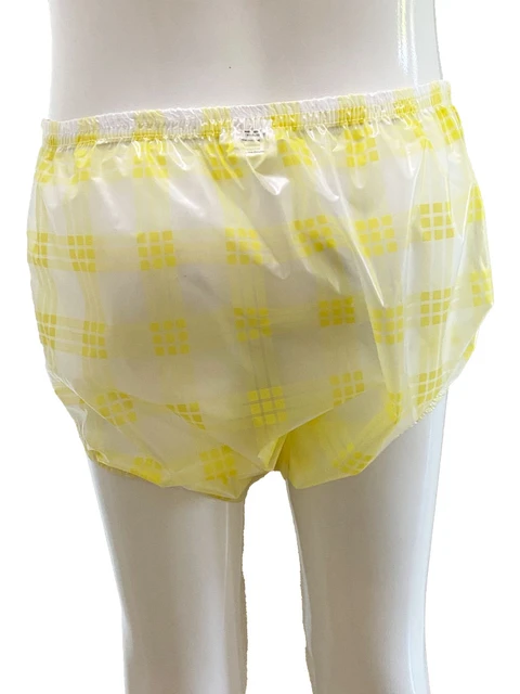 PVC Incontinence Diaper Pants Rubber Pants Adult Baby Yellow Clear