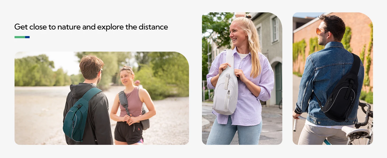 WATERFLY Umhängetasche, Umhängetasche, Wandern, Reisen, Umhängetasche für Damen und Herren, Brusttasche, Tagesrucksack, modische Umhängetasche – Detail 7