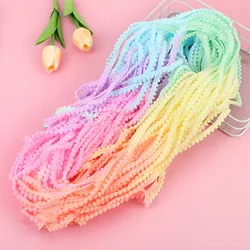 Vibrant 10mm Mini Pom Pom Trim Lace Ribbon with Tassel Fringe - 10mm 5yards (Macaron)
