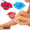 Wax Melting Bowl Silicone Wax Bowl Set with Spatula Sticks Easy Clean Hair Removal Pot Masque Bowl Non-stick Replacement for Wax 3