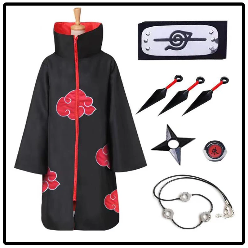Akatsuki Disfraz de Nagato Pain para niños y adultos, 7 piezas, diadema