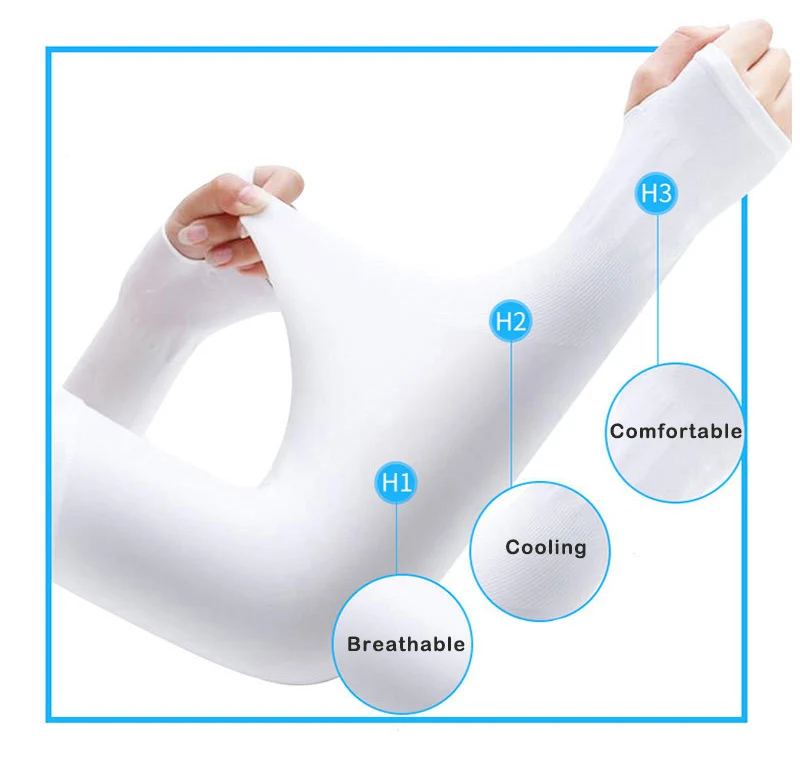 1 Pair Ice Silk Sun Protection Arm Covers Unisex Elbow Cover Outdoor Cycling Running Fishing Driving Cool Anti-UV Arm Sleeves cooling arm sleeves sun protection arm sleeves arm sleeves