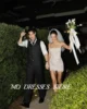 MD Sexy Spaghetti Strap Lace Short A-line Wedding Dresses Sleeveless Mini Bride Gown Customized 2025 Wedding Party Dress Vestido 3
