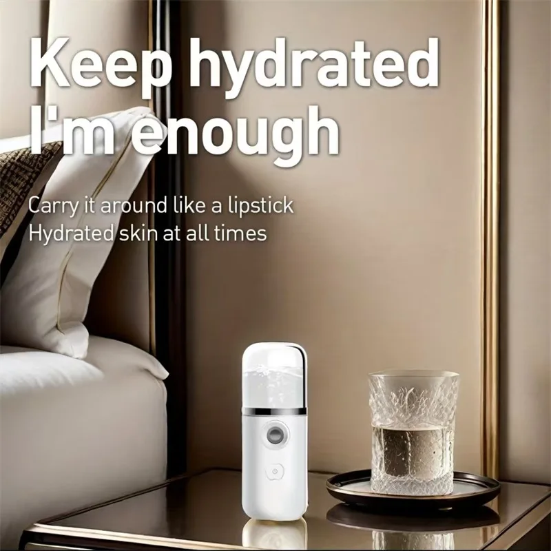 Description Picture 6 of itemPortable Mini Ultrasonic Humidifier Facial Sprayer Beauty Device Moisturizing Skin Care USB Rechargeable Skincare Tool