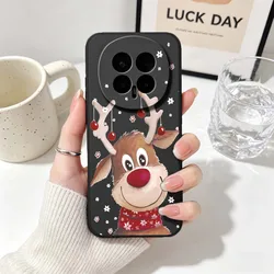 Feestelijke Cartoon Kerst Herten Telefooncase - Zwart