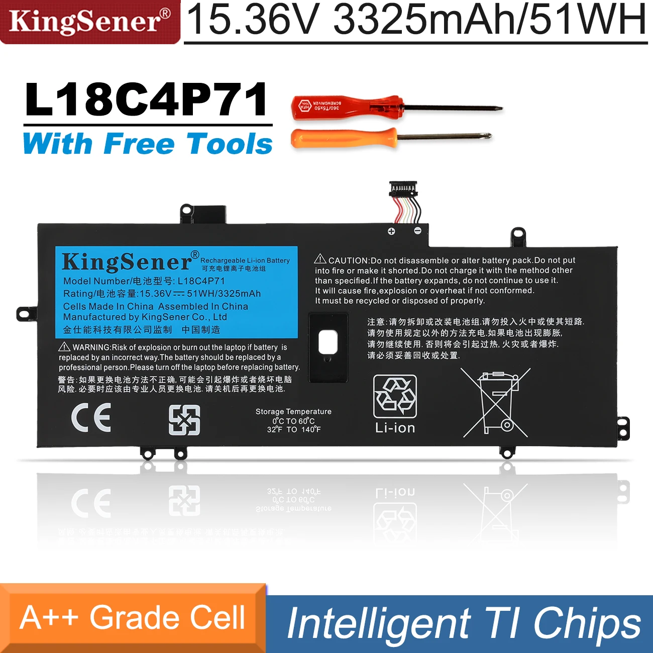 Kingsener L18m4p72 L18c4p71 Bateria para Lenovo Thinkpad x1 Carbono 7th2023 2023 Séries L18l4p71 Skb10k97642 02dl004 02dl005