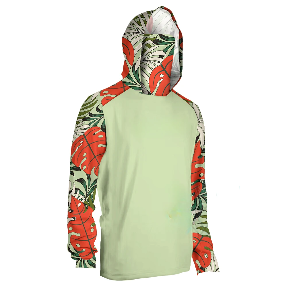 Fishing Shirt Men's Long Sleeve Mask Hooded Fishing Shirts Upf 50+ Uv Protection Jerseys Breathable Beach Fishing Sweatshirt