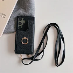 Sleek Crossbody Wallet Phone Case with Card Slots - Galaxy A24 4G5G (Black)