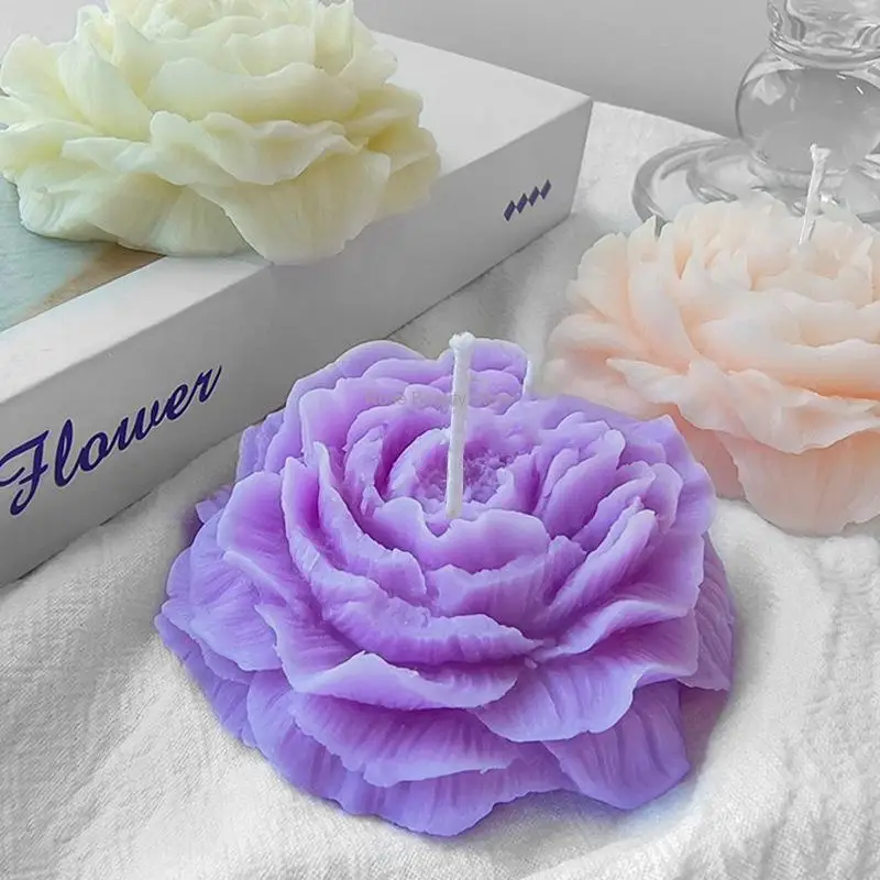 Pivoine Fleur Silicone Moule Fleur Forme Savon Moule Bougie Moule À La Main Savon Moule DIY Plâtre Moule Décor À La Maison