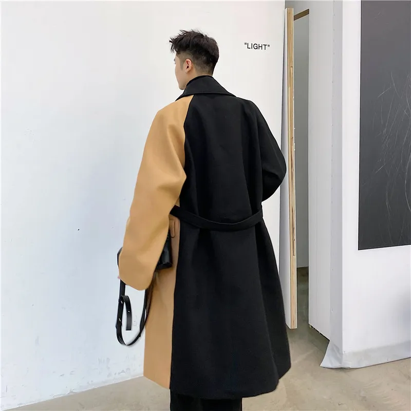 남성용 빈티지 울 혼방 재킷 코트, 싱글 브레스트 라펠 재킷, 클래식 슬림 긴팔 아우터, 가을 겨울 패션, H114