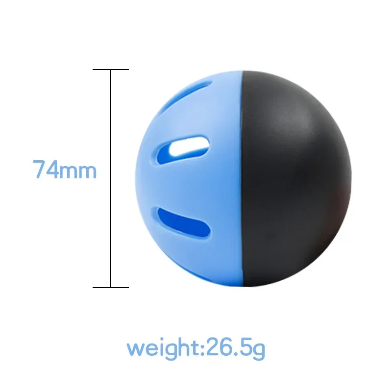 5PCS Baseball Practice Balls 74MM Super Soft Indoor & Outdoor Auxiliary Balls EVA Hollow Hole Black & Blue Duplicates