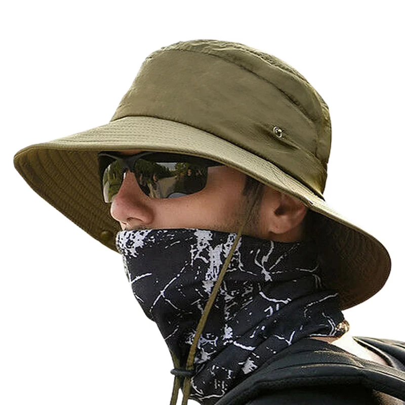 

Outdoor Hunting Fishing Jungle Hat Foldable Brim Quick-Drying Lining Copper Ventilation Holes Western Cowboy Camping Gear