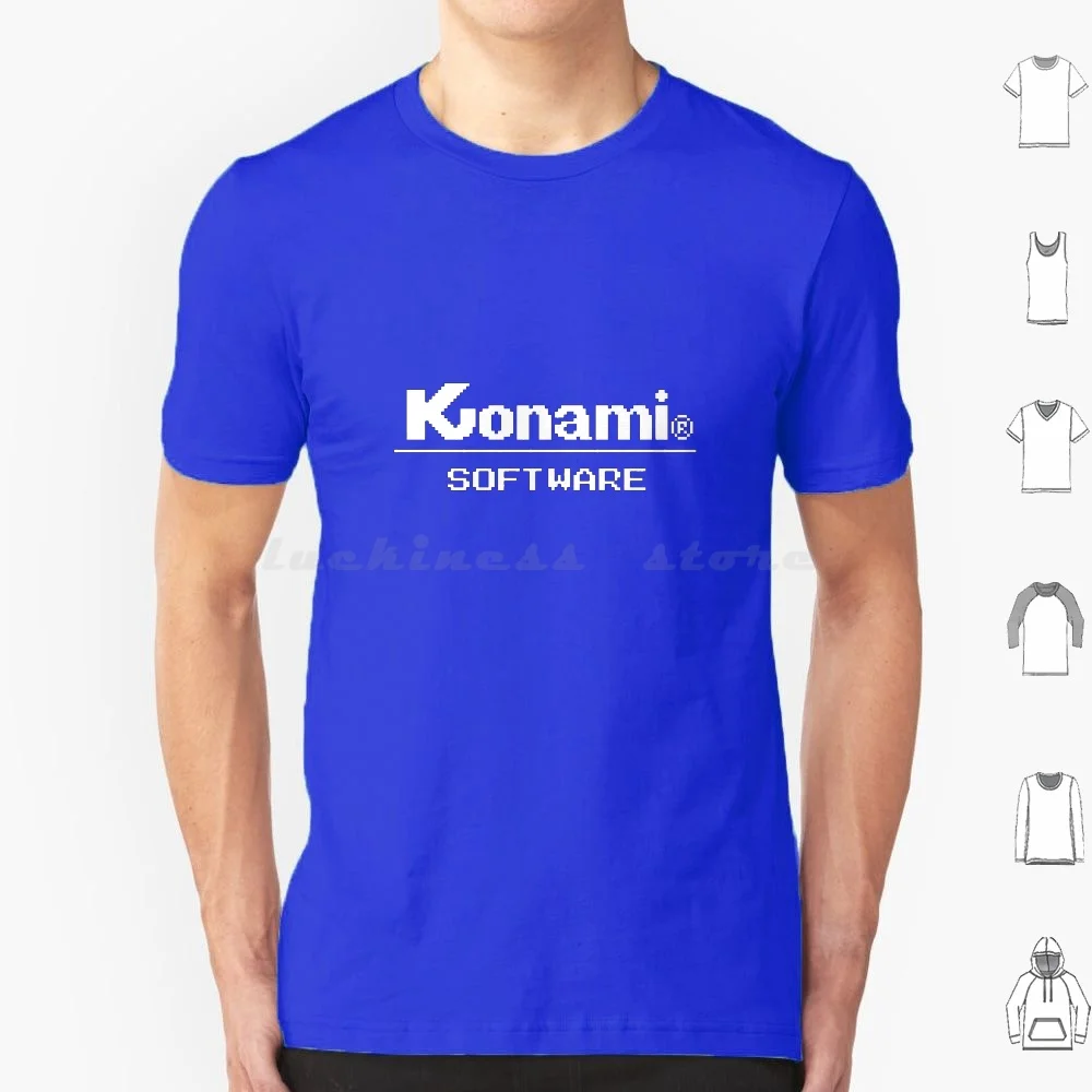Konami Software Pixel Logo T Shirt 6Xl Cotton Cool Tee Msx Nes Famicom Japan Retrogaming Shmup Arcade Game Boy Super