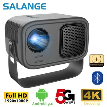 Salange 안드로이드 9.0 미니 프로젝터 비디오 비머, 1080P 와이파이 블루투스 지원, 스마트 홈 시어터 영화 에어플레이 미라캐스트, N1 P28A