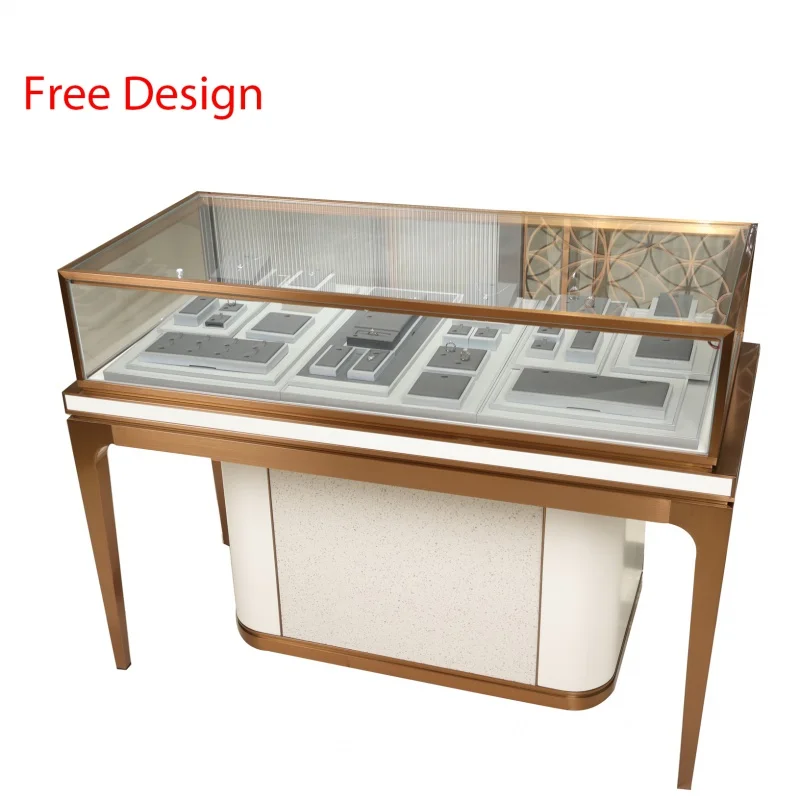 

Custom. high level luxury earrings stand holder jewelry store wall mount glass jewelry display table