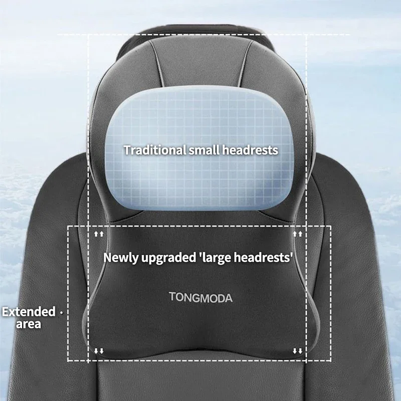 Memory Foam Car Neck Cushion Protective Lumbar Back Support Breathable Universal Car Headrest Pillow Car Supplies