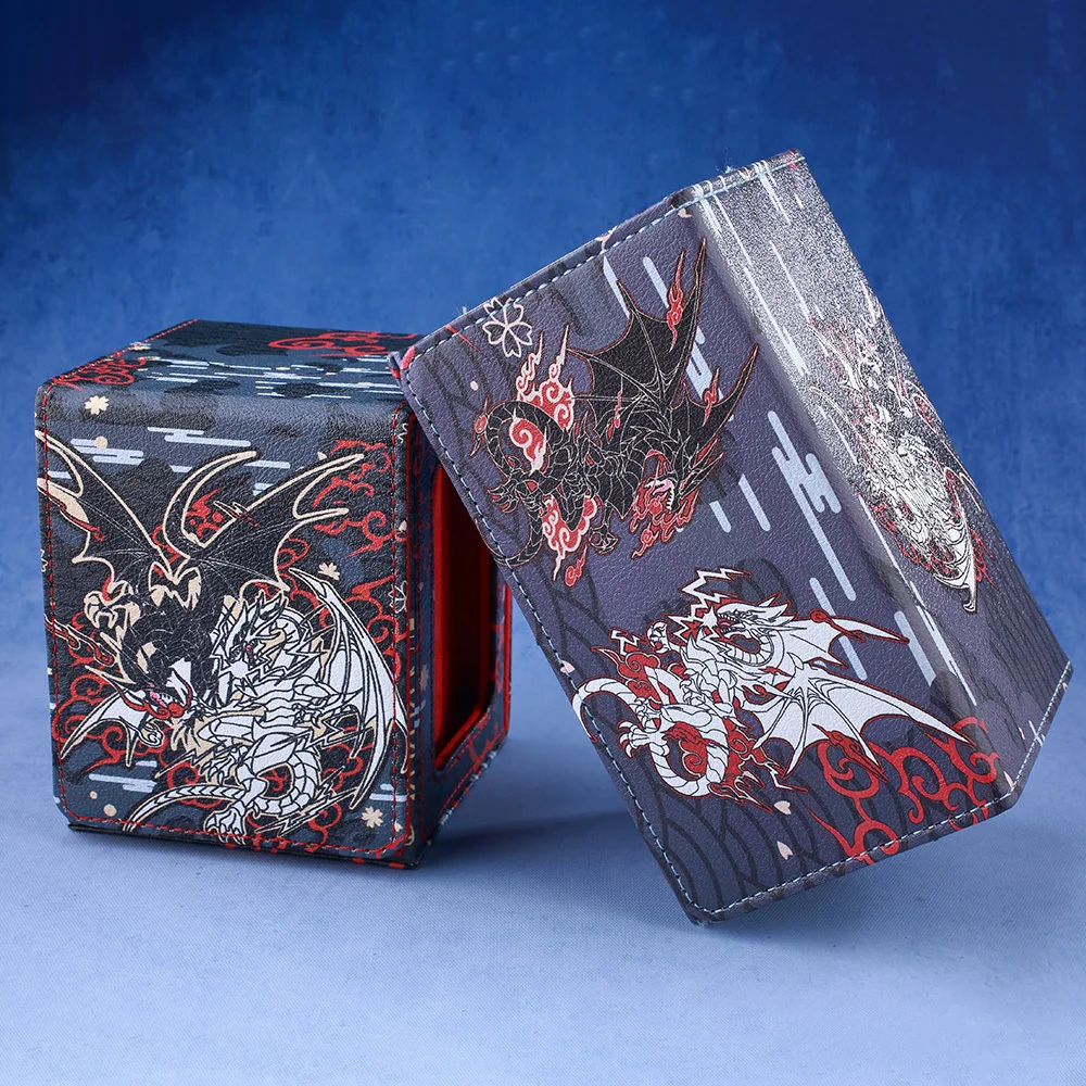 Gacha 100+Load Trading Card Deck Box mit 2 Trennwänden PU-Leder Magnetverschluss Spielkarte Aufbewahrungsbox für YuGiOh TCG Sportkarte – Detail 6