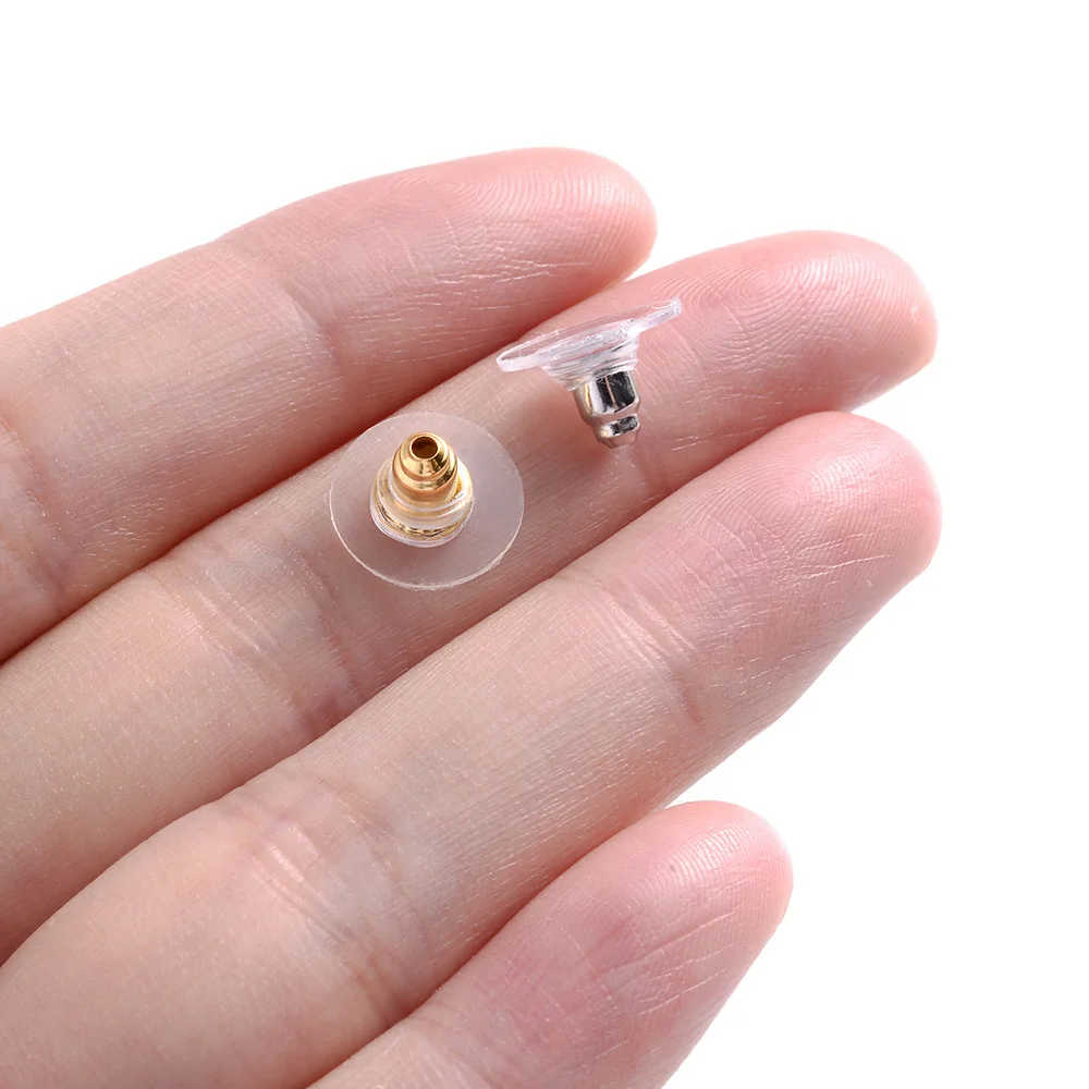 160Pcs 11X6Mm Silicone Earring Backs With Pad Replacement Earring Stoppers For Jewelry Making Diy Earring Findings Supplies