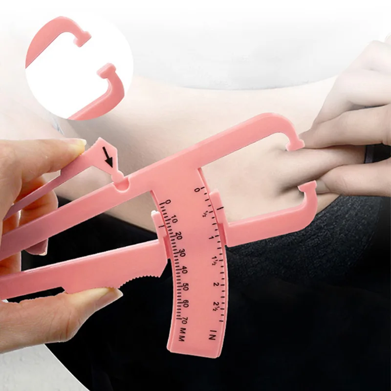 Body Fat Caliper Body Fat Loss Tester Calculator Fitness Clip Fat Measurement Tool Slim Chart Skinfold Test Instrument